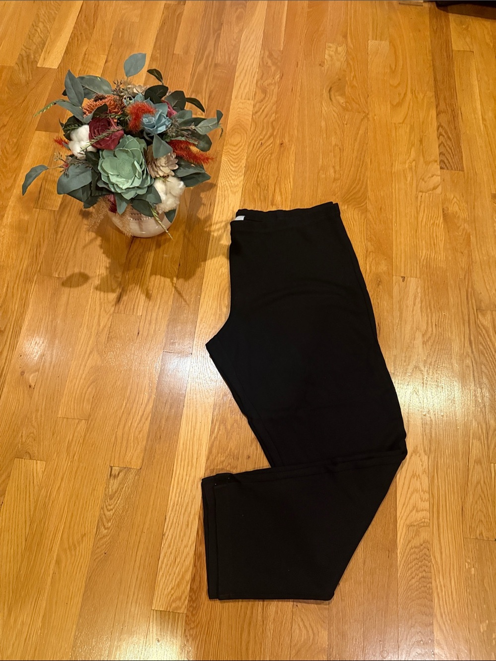 Lynn Ritchie Silver Black Straight-Leg Travel Pants for Women